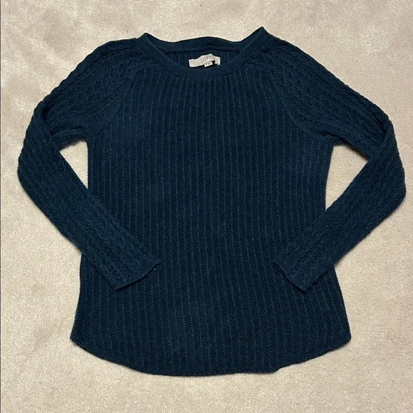 LOFT Cable-Knit Ribbed Sweater – Size S - Picture 2 of 5